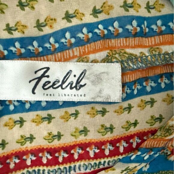 Feelib Feel Liberated Flowy Sheer Hi-Low Floral Tank Top Vibrant Multi-Color - Picture 3 of 4